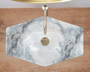 Rea Vegas Granit umývadlo 57x37 cm pultové umývadlo sivá/kamenná REA-U5602