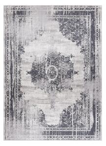 Prateľný protišmykový koberec ANDRE 1187 Ornament, čierno - biely