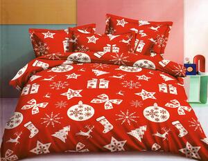 Vianočné posteľné obliečky PEB-870 Rozmer posteľných obliečok: Šírka x Dĺžka: 220x200cm + 2 ks 70x80 cm