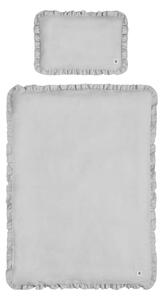 Sivé detské ľanové obliečky s výplňou BELLAMY Stone Gray, 140 × 200 cm
