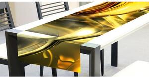 DIMEX | Behúň na stôl Zlatý abstrakt TS 018 | zlatá | 40 x 140 cm