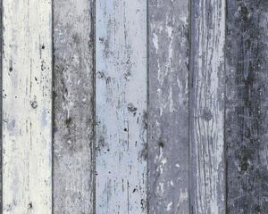 A.S. Création | Vliesová tapeta na stenu Best of Wood & Stone 8550-60 | 0,53 x 10,05 m | modrá, biela, šedá