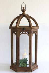 Hnedý lampáš drevený 64cm