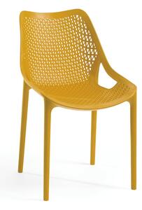 Žltá plastová záhradná stolička Bilros - Rojaplast
