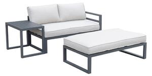 Čierno-biely záhradný lounge set pre 4 Jackson - Rojaplast
