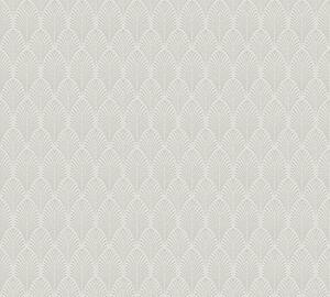 A.S. Création | Vliesová tapeta na stenu Pop Style 37484-1 | 0,53 x 10,05 m | biela, metalická, šedá