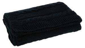 Čierny pletený pléd Twist - 130*180 cm - J-Line by Jolipa