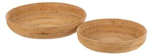 2ks prírodný ratanový podnos Rattan Boom - Ø 50*10 / Ø 40*8 cm - J-Line by Jolipa
