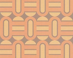 A.S. Création | Vliesová tapeta na stenu Retro Chic 39536-2 | 0,53 x 8,5 m | oranžová, hnedá, žltá