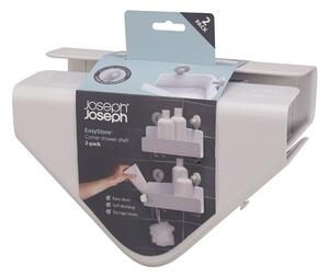Biele rohové samodržiace plastové kúpeľňové poličky v súprave 2 ks EasyStore - Joseph Joseph