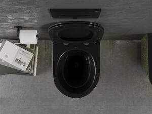 Mexen Lena, závesná toaletná misa 480x360x355 mm s pomaly padajúcim sedátkom, čierna matná - zlatý vzor, 30224078