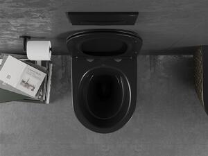 Mexen Lena, závesná toaletná misa 480x360x355 mm s pomaly padajúcim sedátkom, čierna matná - zlatý vzor, 30224079