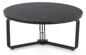 Konferenčný stolík FRIDRICH, 80x36x80, čierny mramor/čierna