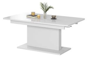 Rozkladací jedálenský stôl BOGATO, 126-168x56-74x70, biela