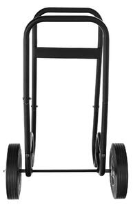 KONDELA Prepravný vozík na drevo, s kolesami, kované železo, čierna, RATER