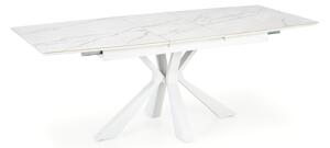 Rozkladací jedálenský stôl VALIDA, 160-200x89x78, biela
