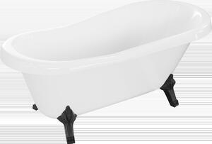Mexen Retro, voľne stojaca vaňa 150 x 73 cm, biela, čierne nohy, 53251507300-70
