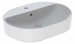 Geberit VariForm - Umývadlo na dosku, 600x450 mm, s prepadom, otvor na batériu, biela 500.777.01.2