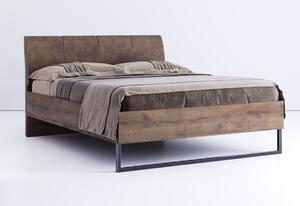 Manželská posteľ SEPTIMA + rošt, 160x200, dub frigate