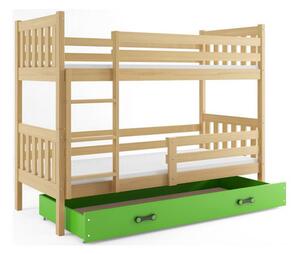 Detská poschodová posteľ CARINO s úložným priestorom 80x160 cm - borovica Sivá