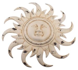 Biela nástenná kovová dekorácia Dakls Sun