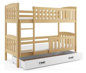 Detská poschodová posteľ KUBUS s úložným priestorom 80x190 cm - borovica Biela