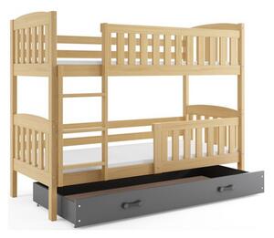 Detská poschodová posteľ KUBUS s úložným priestorom 80x190 cm - borovica Šedá