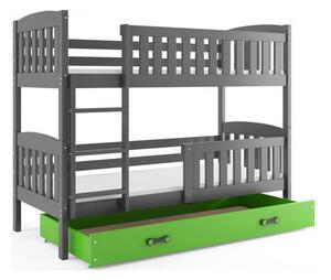 Detská poschodová posteľ KUBUS s úložným priestorom 80x190 cm - grafit Sivá