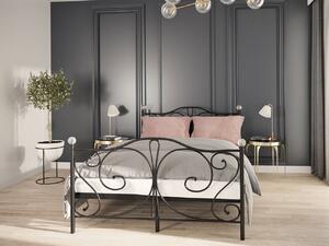 Kovová posteľ s kryštálmi Drekolsi, Rozmer postele: 160x200, Farba: čierna Mirjan24 5903211115202