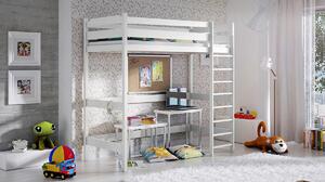 Vyvýšená detská posteľ Samio Zp 004 - Biely, 80x180