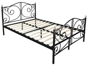 Kovová posteľ s kryštálmi Drekolsi, Rozmer postele: 140x200, Farba: čierna Mirjan24 5903211115189