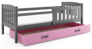 Detská posteľ KUBUS s úložným priestorom 80x160 cm - grafit Ružová