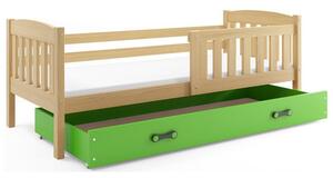 Detská posteľ KUBUS s úložným priestorom 90x200 cm - borovica Zelená