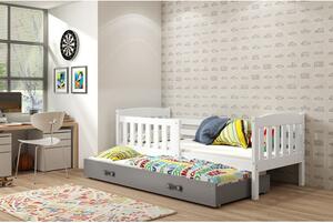 Detská posteľ KUBUS s výsuvnou posteľou 90x200 cm - biela Ružová