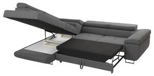 Moderná rohová sedačka Torezio, černá / šedá Lux, ľavý roh