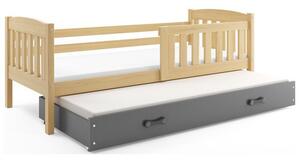 Detská posteľ KUBUS s výsuvnou posteľou 80x190 cm - borovica Zelená