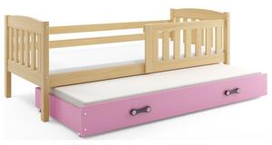 Detská posteľ KUBUS s výsuvnou posteľou 90x200 cm - borovica Zelená