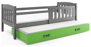 Detská posteľ KUBUS s výsuvnou posteľou 80x190 cm - grafit Zelená