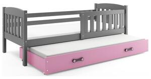 Detská posteľ KUBUS s výsuvnou posteľou 80x190 cm - grafit Biela