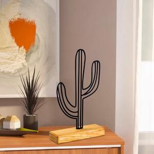 Hanah Home Kovová dekorácia Cactus 41 cm čierna