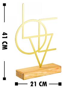 Hanah Home Kovová dekorácia Geometric 41 cm zlatá
