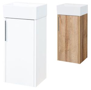 Mereo Vigo, kúpeľňová skrinka s keramickým umývadlom, 33 cm, biela, dub Vigo, kúpeľňová skrinka s keramickým umývadlom, 33 cm, dub Riviera Variant: V…