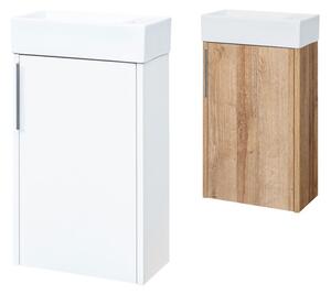 Mereo Vigo, kúpeľňová skrinka s keramickým umývadlom, 41 cm, biela, dub Vigo, kúpeľňová skrinka s keramickým umývadlom, 41 cm, dub Riviera Variant: V…