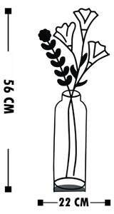 Hanah Home Kovová dekorácia Flowerpot X 56 cm čierna