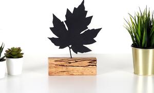 Hanah Home Kovová dekorácia Maple 27 cm čierna