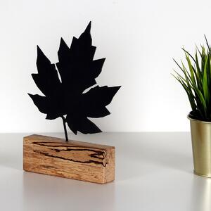 Hanah Home Kovová dekorácia Maple 27 cm čierna