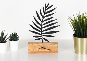 Hanah Home Kovová dekorácia Palm Leaf 27 cm čierna