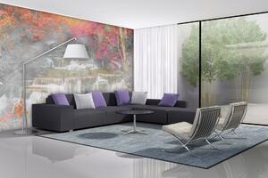 DIMEX | Vliesové fototapety na stenu Abstrakt vodopád I. MS-5-0388 | 375 x 250 cm | ružová, oranžová, biela, viacfarebná