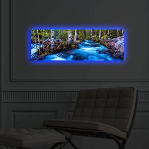 Wallity Obraz s LED osvetlením KRAJINA S POTOKOM 38 30 x 90 cm