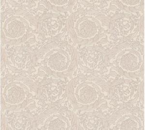 A.S. Création | Vliesová tapeta na stenu Versace 93583-5 | 0,70 x 10,05 m | béžová, krémová, metalická